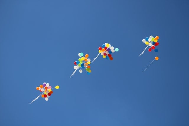 image of colorful balloons in the sky