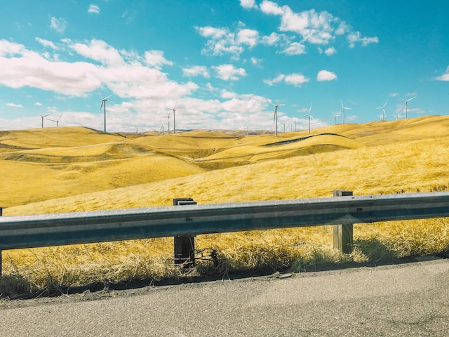 Image of a roadside guard rail